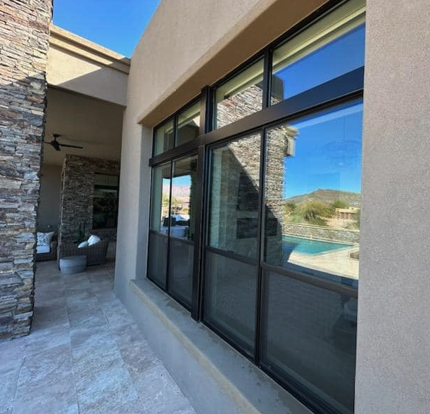 Large picture windows cleaned on a Phoenix Valley home